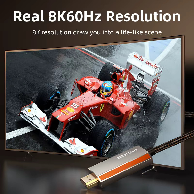 CABLETIME 8K DisplayPort zu HDMI Kabel in Silber für PC, iMac und Monitor mit 8K bei 60 Hz und 4K bei 144 Hz - Bild 2