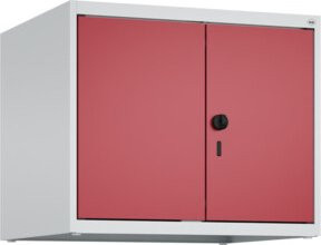 C+P Aufsatzschrank Classic PLUS mit 2 Abteilen, B/T/H: 50 x 60 x 50 cm, Sicherheits-Drehriegel, Lichtgrau/Rubinrot - Bild 1