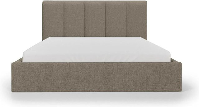 Vente-unique Kilaclo Polsterbett mit Bettkasten in Taupe und Beige, B/T: 180 x 200 cm - Bild 1