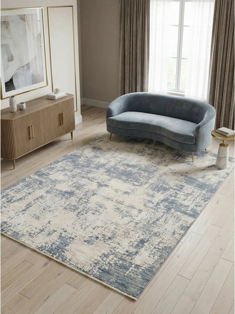 Abstrakt Webteppich SIENA-Arbia von Kadima Design in Blau, B/T: 200 x 300 cm - Bild 1