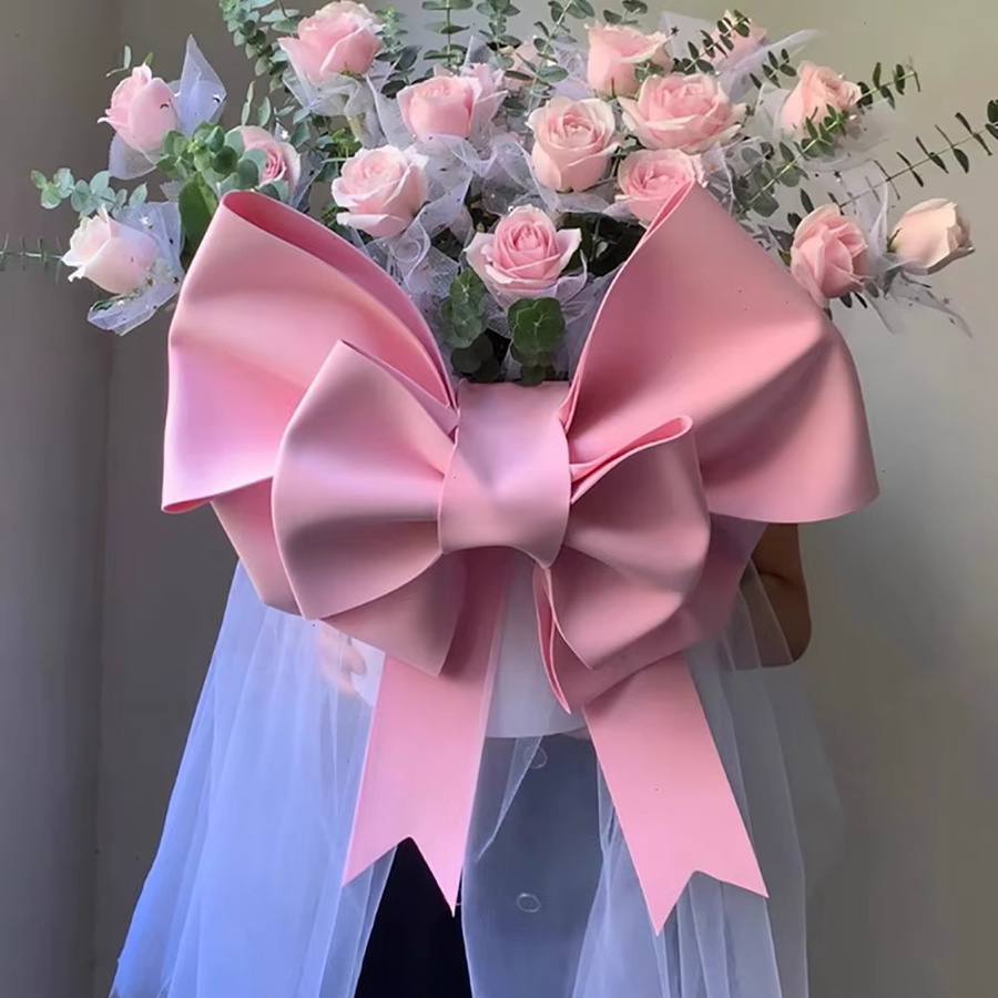 Handgefertigte große Schleife aus EVA-Schaumstoff für Dekorationen zu Weihnachten, Hochzeit oder Geburtstag in Rot und Pink - Bild 2