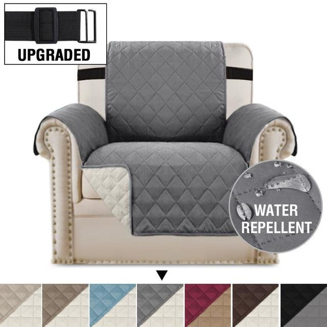Wasserdichter und waschbarer Quilt-Sofabezug von Yiran Furniture für 2 Sitze, grau, rutschfest und modern - Bild 1