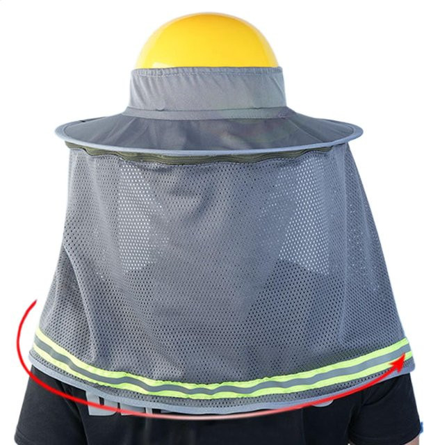 Atmungsaktiver Sonnenschutz für Schutzhelme in Grau mit kühlender UV-Schutzfunktion - Bild 1