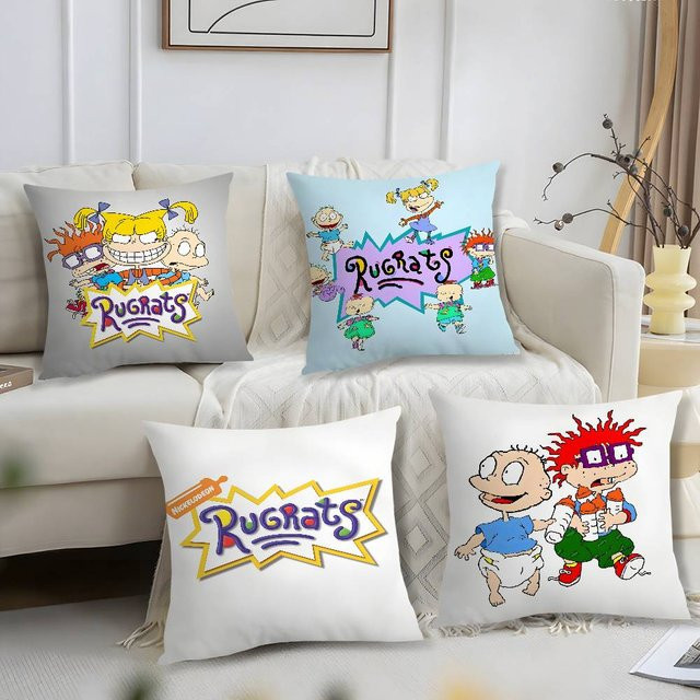 Quadratischer Plüsch-Kissenbezug mit Anime Rugrats Motiv, Mehrfarbig, B/B: 30 x 30 cm - Bild 1