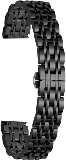 Full Star Uhrenarmband Edelstahl, Faltschließe, 12 mm, schwarz, Unisex - Bild 1