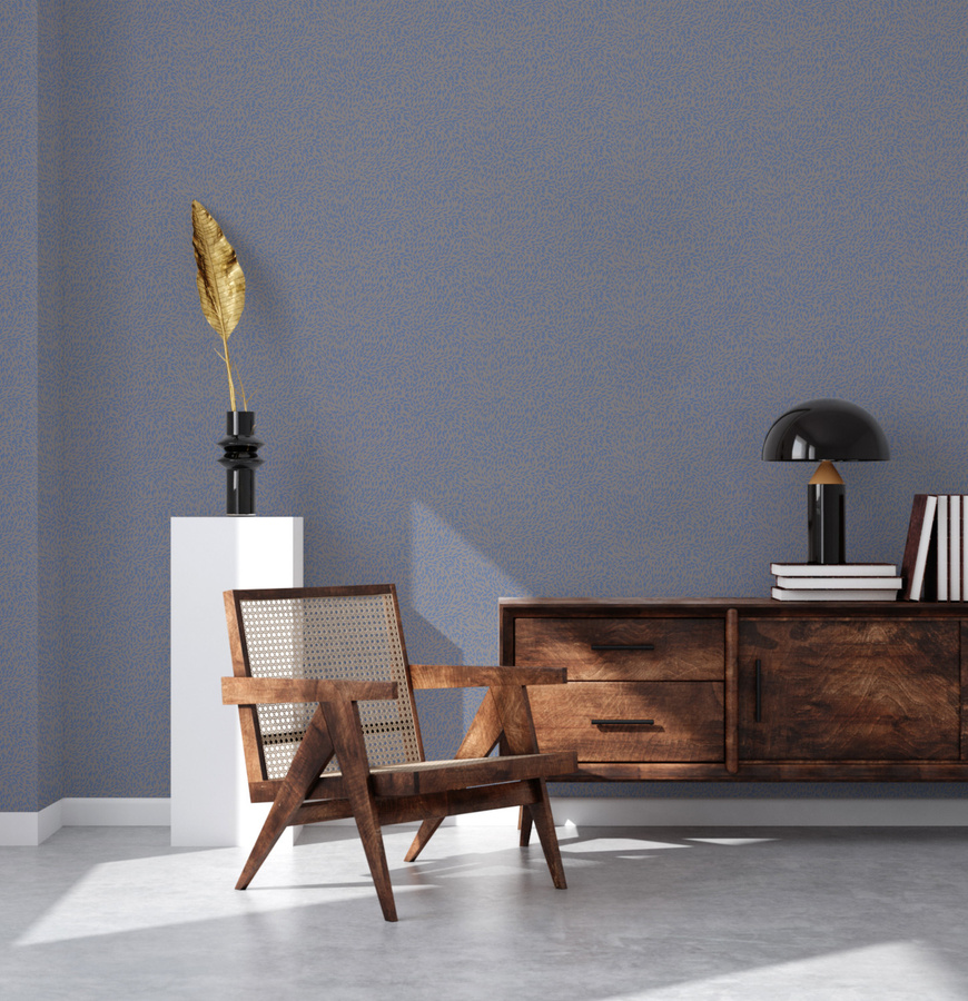 Sian Zeng Tapete Grass in Blau mit abstraktem Naturdesign aus Vlies - Bild 1