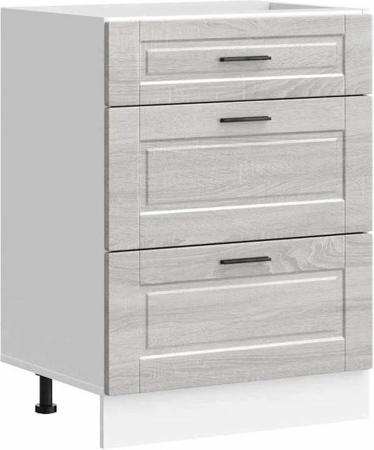 Küchenunterschrank DELUKE SAMU mit Schublade, Sonoma Grau, B: 60 cm, T: 46 cm, H: 81,5 cm - Bild 1