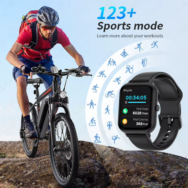 LIGE Smartwatch, GPS, Bluetooth, Schwarz, Silikon, Unisex - Bild 6