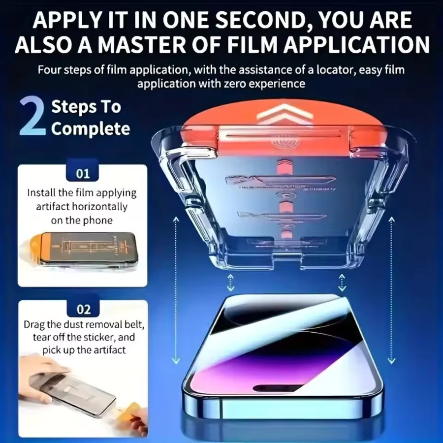 5 Stück PJPK Displayschutzfolie mit oleophober Beschichtung für iPhone 11 12 13 14 15 16 17 Pro Max XR XS Plus, transparent - Bild 2