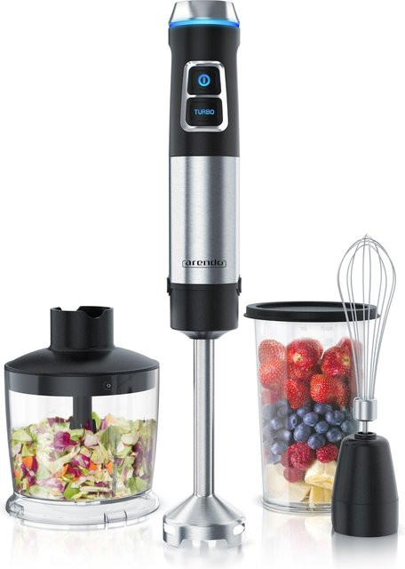 Arendo Stabmixer Set aus Edelstahl in Silber mit stufenloser Geschwindigkeit - Bild 1