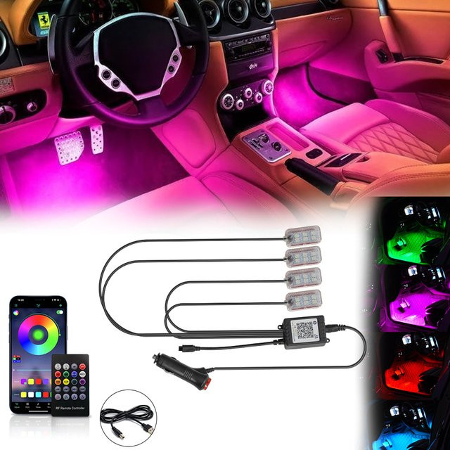 WUMFIRE Auto Fußraumbeleuchtung RGB LED Ambiente-Licht mit App- und Fernbedienung Steuerung in Multicolour - Bild 1