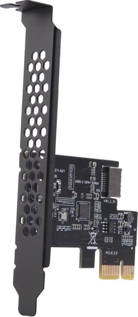 USB 3.2 Gen1 5 Gbit/s Typ-E A-Key Erweiterungskarte für Desktop-PC mit Frontplatte Typ-C Schnittstelle, Schwarz - Bild 1
