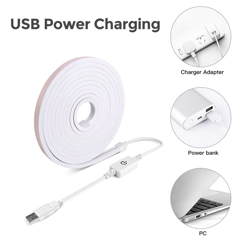 CHNAITEKE Dimmbarer COB-LED-Streifen in Natural White mit Touch-Sensor, USB-Betrieb, wasserdichtes lineares Licht für Küchenschränke und Möbel-Hintergrundbeleuchtung - Bild 2