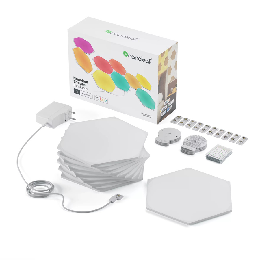 Philips Hue Wandleuchten Hexagon Wandpaneel Starterset in Weiß mit LED-Effekten - Bild 1