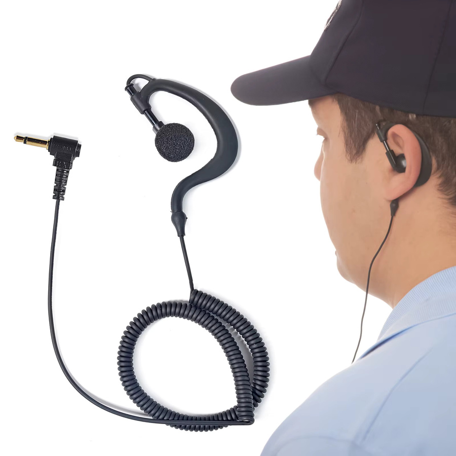 YNIBST In-Ear Radio-Ohrhörer mit 3,5 mm Klinkenanschluss und G-förmigem Ohrbügel in Schwarz - Bild 2
