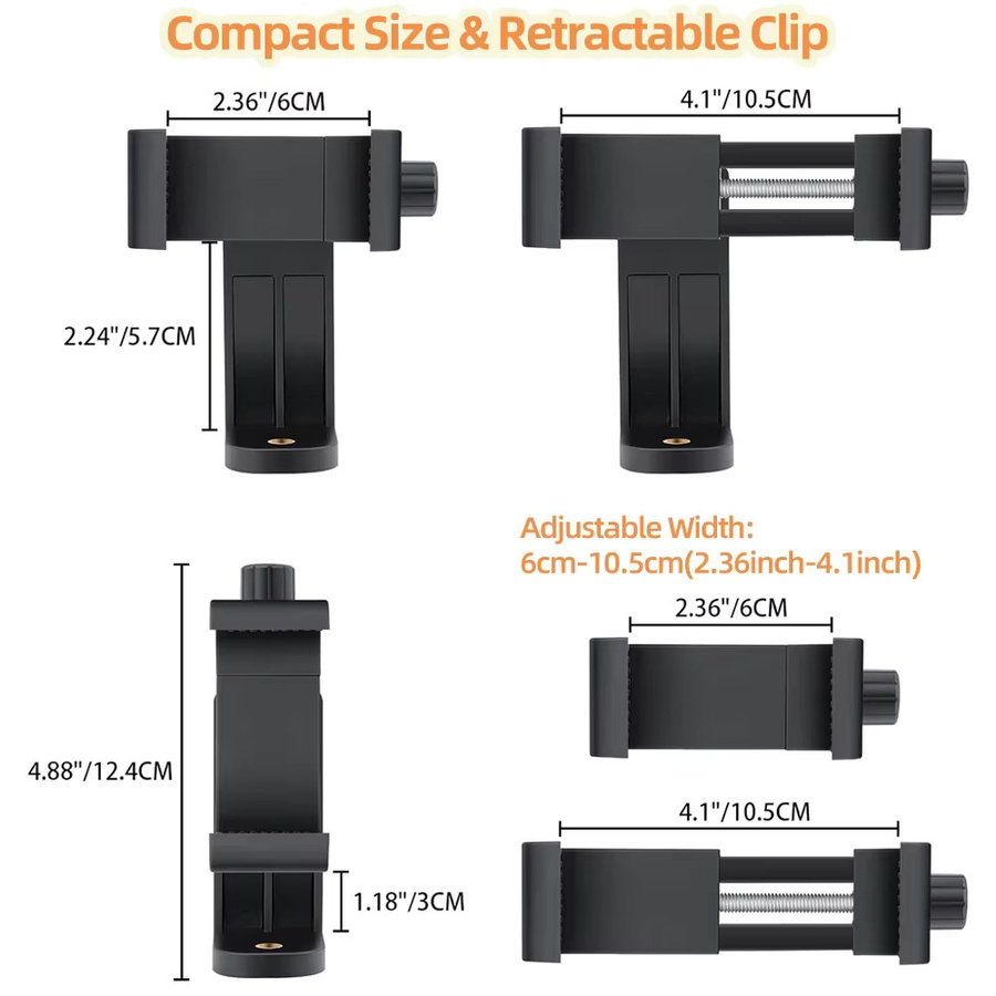 EXSKOF Zubehör Kit Brustgurt und Handy Halterung in Schwarz für GoPro Hero, SJCAM, AKASO, DJI Action und iPhone - Bild 4