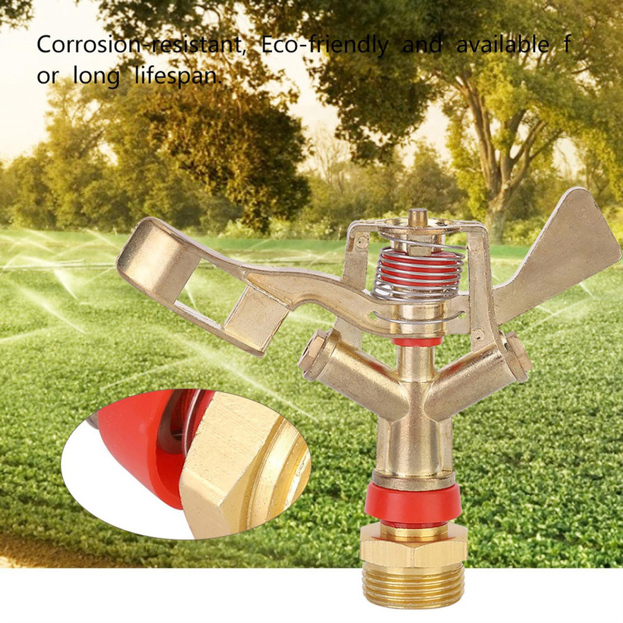 KaiSai Garten Schwingarm Sprinkler Düse mit G3/4 Zoll 25mm Außengewinde aus Zinklegierung und Edelstahl - Bild 2