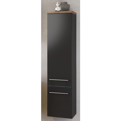 HELD MÖBEL Midischrank Davos in Grau matt mit Schranktüren und Regalböden, B: 30 cm, H: 130 cm, T: 35 cm - Bild 2