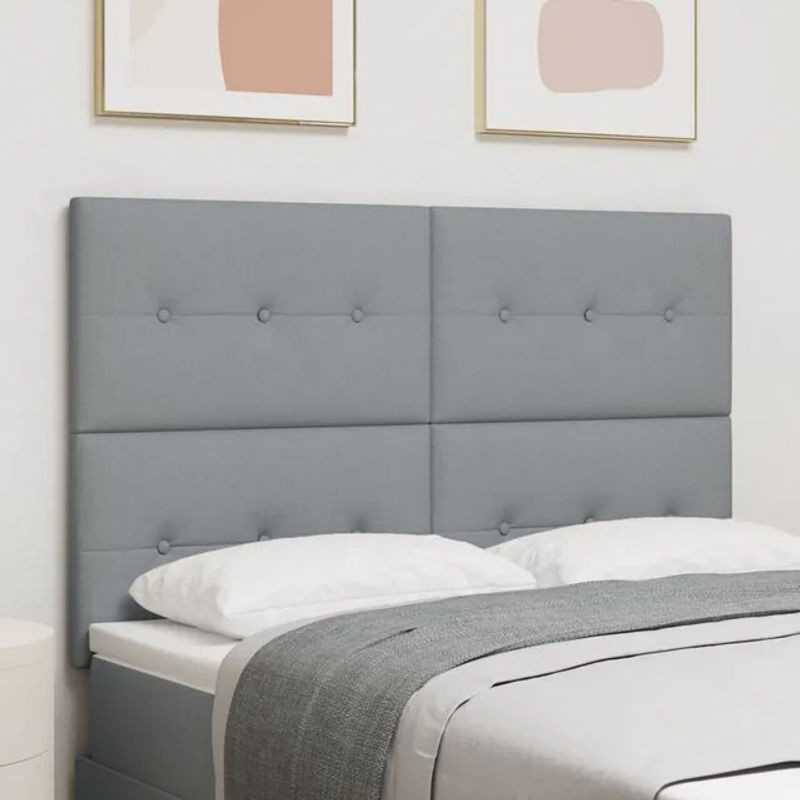 Modernes Kopfteil aus Stoff in Grau von vidaXL, Breite: 140 cm - Bild 1