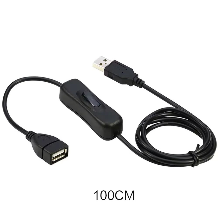 USB-C LED Verlängerungskabel mit Ein-/Ausschalter in Schwarz, Länge: 100 cm - Bild 2