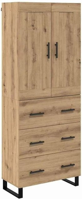 vidaXL Highboard Artisan-Eiche in Braun mit Türen und Schubladen, B/T/H: 69,5 x 34 x 180 cm - Bild 1