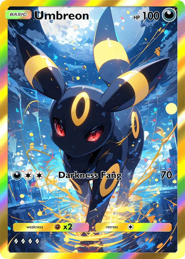 Keeppley Pokémon Umbreon Karten, Nachfüllpack, 5-teiliges Set - Bild 3