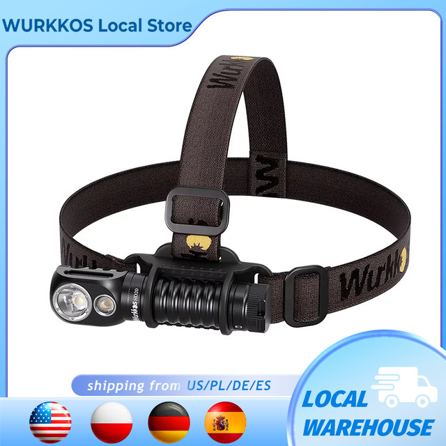 Wurkkos HD20 Stirnlampe in Schwarz mit 2000lm, Dual-LED, USB-C Wiederaufladbar und Rückwärtsladung für Camping und Arbeit - Bild 1