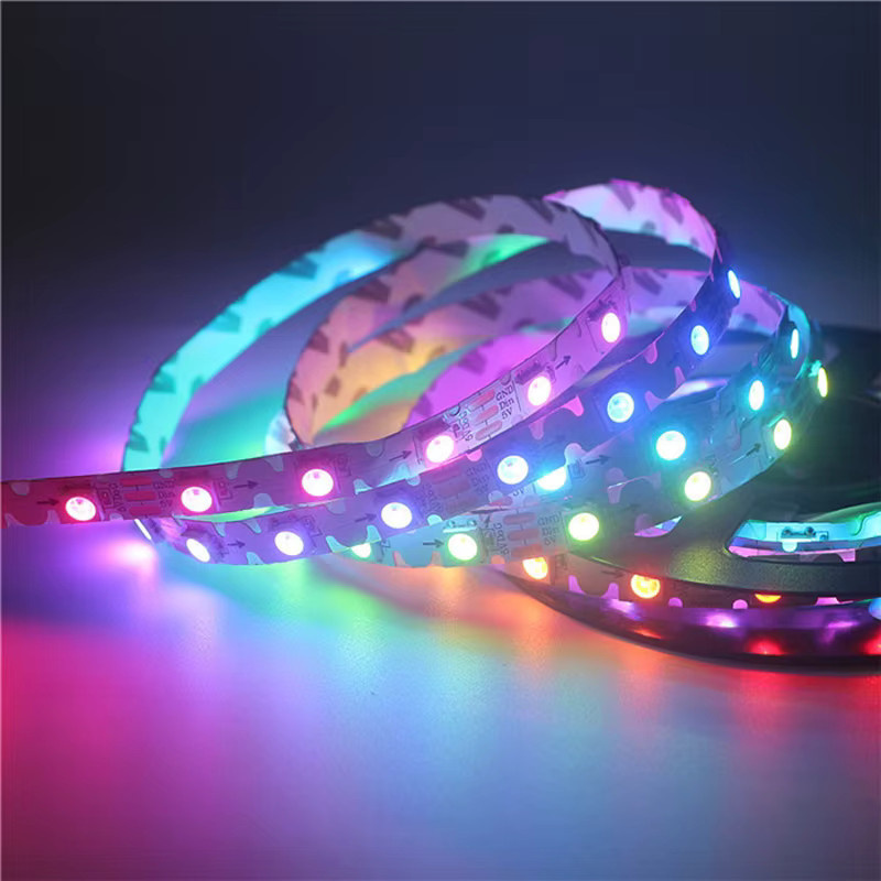 JOYPINJ WS2812B LED-Streifen S-Form Zickzack, 5m, 5V, RGBIC, 60 LEDs/m, Multicolour - Bild 5