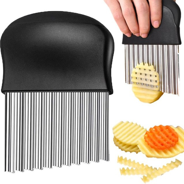Edelstahl Wellenmesser zum Schneiden von Kartoffeln und Karotten als Spezialmesser für die Küche - Bild 1