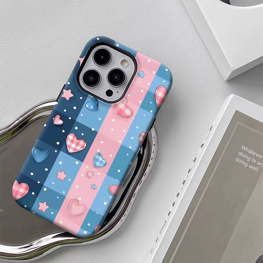 Sweet Hearts Handyhülle für iPhone 17 16 15 14 13 12 11 Pro Max Plus mit doppelschichtiger Rückseite in Multicolour - Bild 5