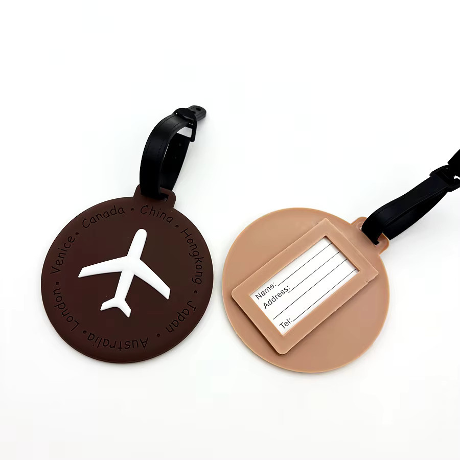BOYI Gepäckanhänger mit Display-Lanyard als anpassbares Namensschild für Reisetaschen in Braun und Multicolour - Bild 2