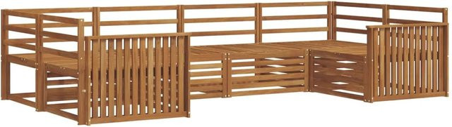 vidaXL Sofagarnitur 6-teilig aus Massivholz Akazie in Braun mit modernem Latten-Design und U-Form - Bild 1
