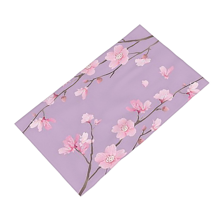 Saugfähiges Baumwollhandtuch mit Kirschblüten-Design in Pastelllila und Weiß, B: 30 cm, H: 60 cm - Bild 2