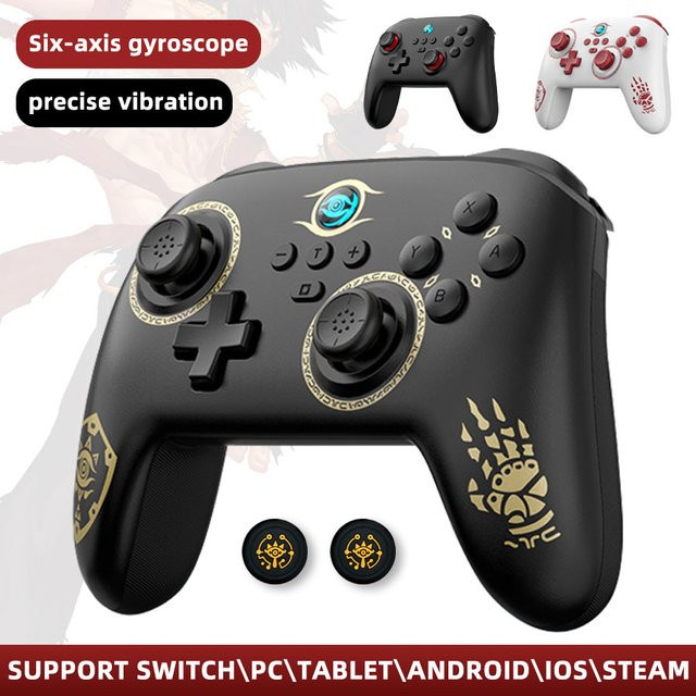 VILCORN S11 Multi-Plattform Kabelloser Spiele-Controller in Schwarz für Nintendo Switch und PC mit Dualer Vibration und Sechs-Achsen-Bewegungserkennung - Bild 1