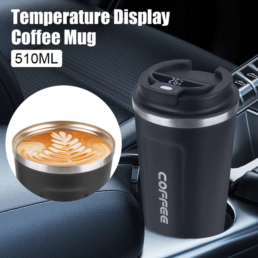 NICEYARD Thermoskanne mit Temperaturanzeige und auslaufsicherem Verschluss, 510 ml, in Schwarz oder Weiß - Bild 2