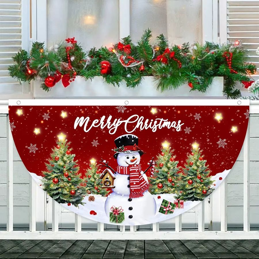 VIKAMA Weihnachts-Banner in Fächerform für Garten, Balkon und Außenbereich, Multicolor, Weihnachts- und Neujahrsdekoration - Bild 2