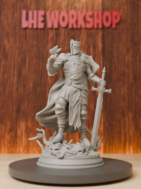 HENGSHI Kreuzritter-Miniaturen, DND Pathfinder, Mini-Figur, Grau, Kunststoff - Bild 1