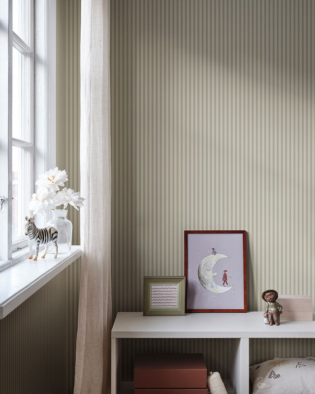 Sandberg Wallpaper Estelle Vlies Tapete mit Streifen in Light Green im skandinavischen Design - Bild 2