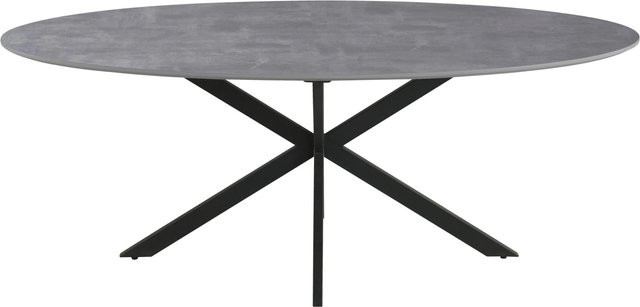 Mömax Esstisch Matteo Oval in Grau und Schwarz mit Metallgestell, B/T/H: 180 x 90 x 75 cm - Bild 1