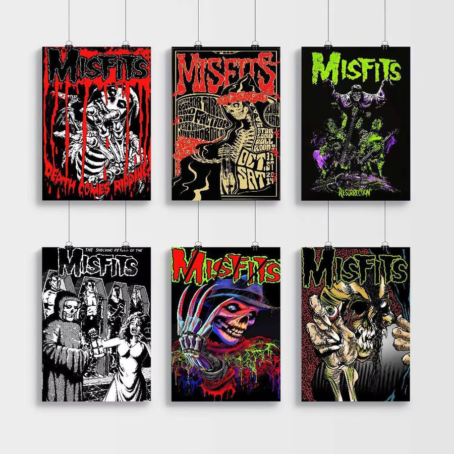Misfits Horror Punk Rock Wandaufkleber Retro Motiv in Mehrfarbig als selbstklebender Wanddekor für Wohnzimmer und Bar - Bild 3