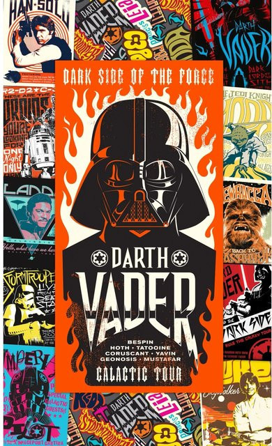 Komar Fototapete Vlies Star Wars Rock On Posters Multicolor B: 120 cm, H: 200 cm - Bild 1