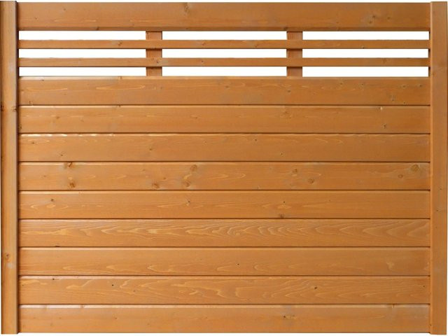 BM Massivholz Sichtschutzzaun-Element Typ 137 aus Fichtenholz in Kirschbaumfarben, B/H: 135 x 180 cm - Bild 1