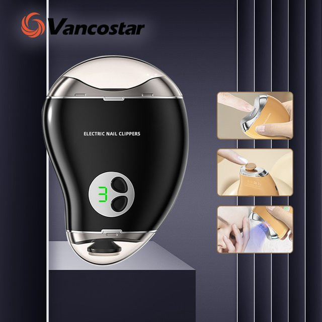 Vancostar Elektrischer Nagelknipser, 2-in-1 Trimmer mit LED-Anzeige - Bild 1