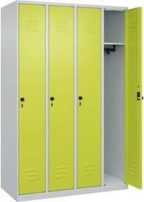 C+P Spind Classic PLUS Garderobenschrank mit 4 Abteilen, Stahlkonstruktion, Lichtgrau, H x B x T: 185 x 120 x 50 cm - Bild 1