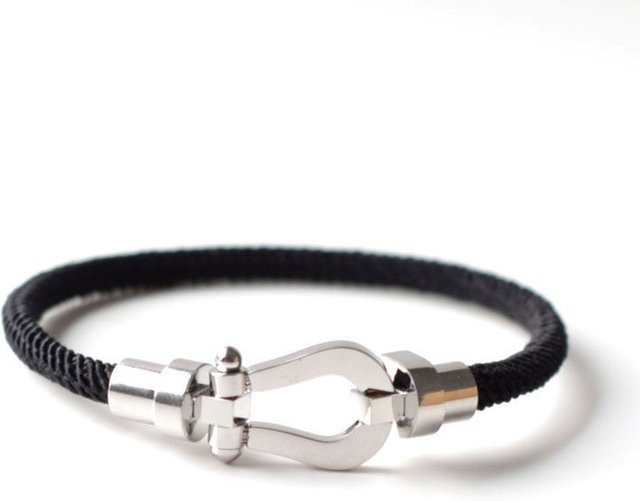 Yu Sheng Armband, handgeflochten, Edelstahl, Weiß, Unisex, 17 cm - Bild 1