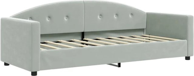 vidaXL Tagesbett in Hellgrau aus Samt mit Polsterrahmen, B/T/H: 200 x 80 x 75 cm - Bild 1