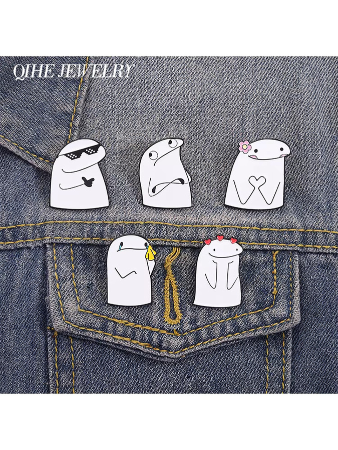 QIHE JEWELRY Brosche Emaille, Figuren mit Sonnenbrille, Unisex - Bild 3