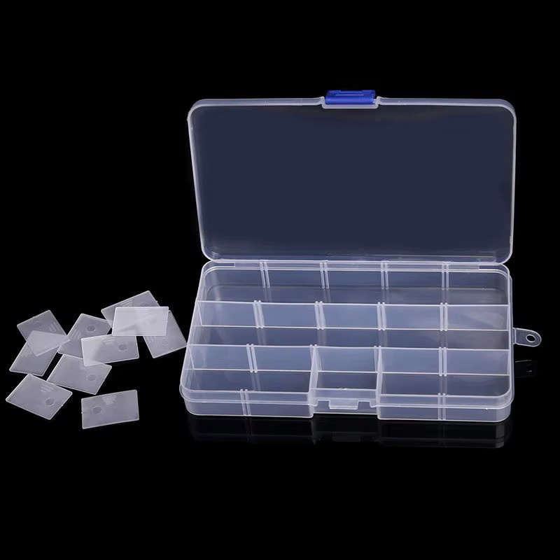 VIBRATITE Transparente Kunststoff-Aufbewahrungsbox mit 10, 15, 24 oder 36 Fächern für Schrauben, Werkzeug und Schmuck - Bild 2