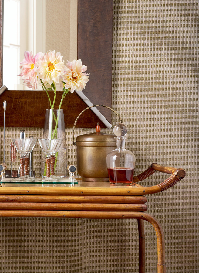 Thibaut Tapete Harrison in Beige aus Textil und Papier im klassischen Design - Bild 1
