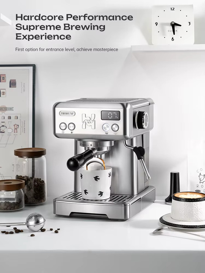 HiBREW H10 Espressomaschine in Silber mit Milchaufschäumer und Temperaturkontrolle aus Edelstahl - Bild 3